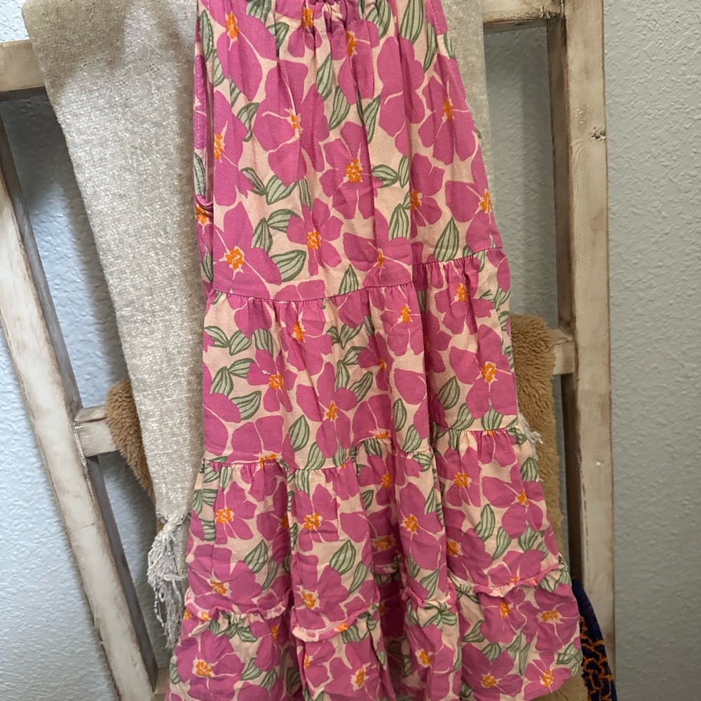 Zara Pink Floral Tiered Dress